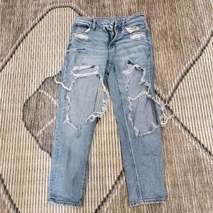 Distressed Light Blue Denim Jeans